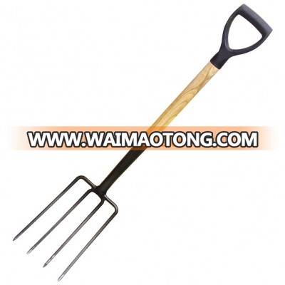 4 teeth spading fork ,garden fork garden fork with wood handle