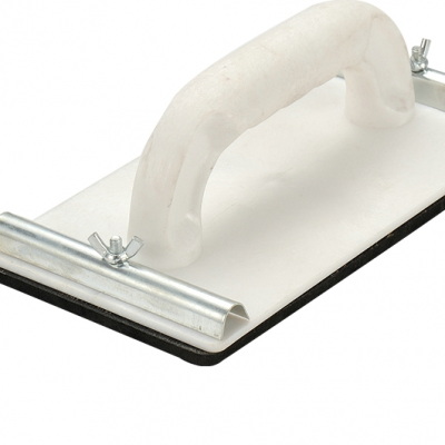 black EVA sanding block with white plastic handle