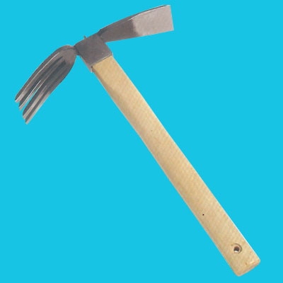 rake with wooden handle