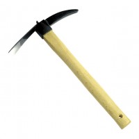 pickaxe with wooden handle