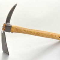 pickaxe with wooden handle