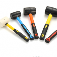 rubber hammer with pp coated 65% fiberglass handle